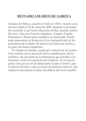 Reinado Amadeo De Saboya