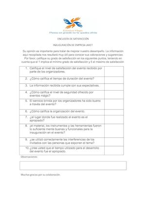 ENCUESTA DE SATISFACCION