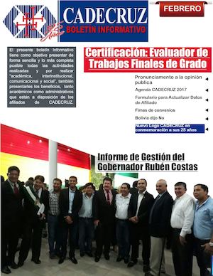 Boletín Informativo Cadecruz De Febrero