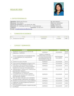 Hoja De Vida de Beatriz Maldonado