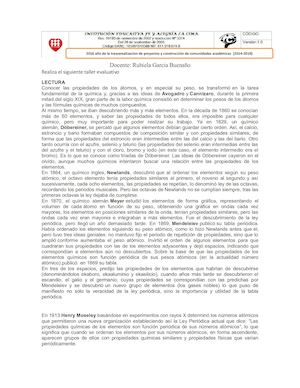 Taller Sobre Tabla Periodica