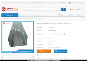 Drywall Partition System Light Steel Metal Stud with Best Prices