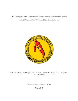 TGTE's Response to Sri Lankan Foreign Minister Mangala Samaraweera's Address to UN Human Rights Council