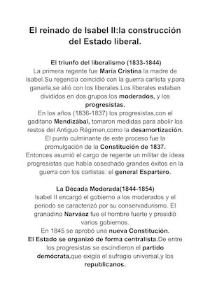 El Reinado De Isabel Ii La Construcción Del Estado Liberal