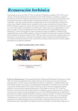 Restauración Borbónica