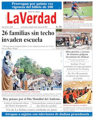 La Guaira, sabado 18 de marzo de 2017 Año 20 No.6295