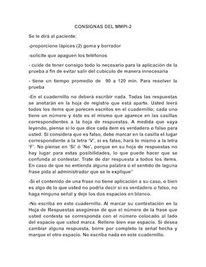 Consignas Del Mmpi