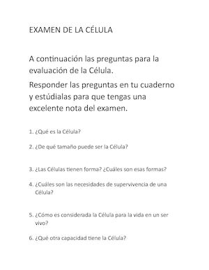 Examen De La Célula