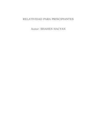 Relatividad Y Mecanica Cuantica Para Principiantes Por Shahen Hacyan Fondo De Cultura Economica 1995 Libro Completo