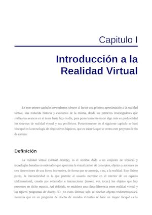 Introduccion A La Realidad Virtual