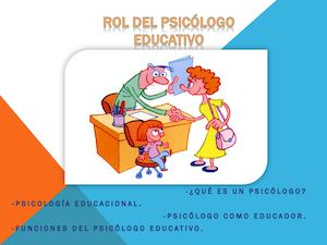 Rol Del Psicólogo Como Educador