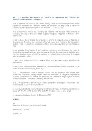 NR 27 - Registro TST