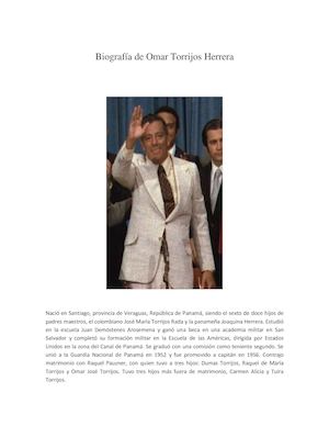 Biografía De Omar Torrijos Herrera Pdf