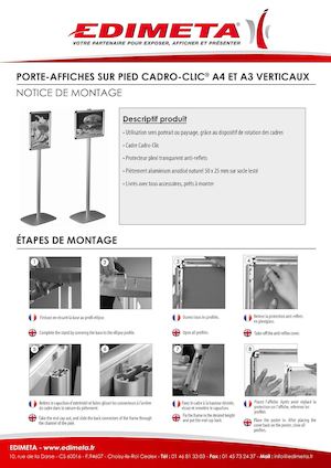 Calaméo - EDIMETA - Porte-Affiches Sur Pied Cadro-Clic A4 Et A3 Verticaux