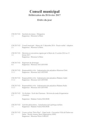 Recueil Des Délibérations Du 28 Février 2017