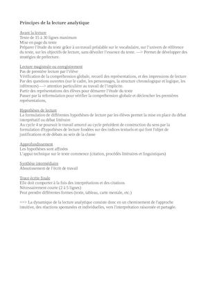 Principes Lecture Analytique