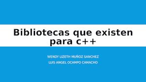 Bibliotecas Que Existen Para C(2)