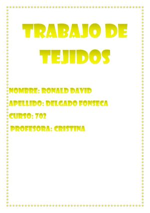 Trabajo De Tejidos