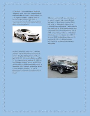 El Chevrolet Camaro Es Un Auto Deportivo Producido Por El Fabricante Estadounidense Chevrolet Gm