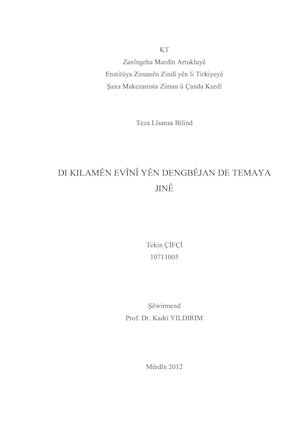 Di Kilamên Evînî Yên Dengbêjan De Temaya Jinê.