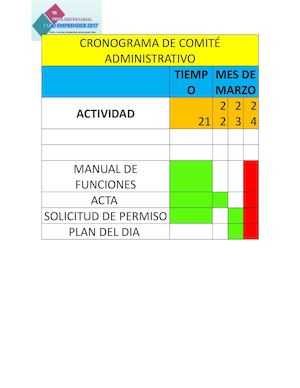 Cronograma De Comité Administrativo