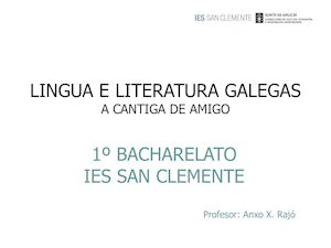 A Cantigas de Amigo e de Escarnio e Maldicir