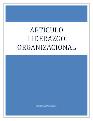 Articulo Liderazgo Organizacional
