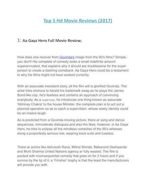 Top 5 Hd Movie Reviews