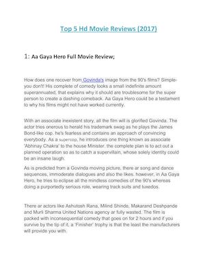 Latest Top 5 Hd Movie Reviews