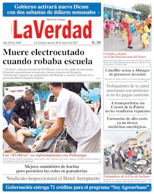 La Guaira, martes 28 de marzo de 2017 Año 20 No. 6305