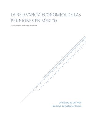 LA RELEVANCIA ECONOMICA DE LAS REUIONES EN MEXICO