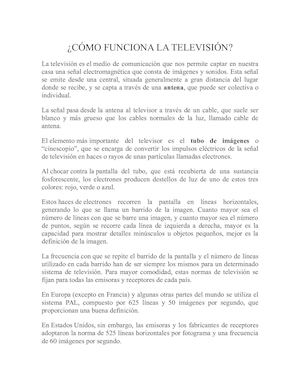 Cómo Funciona La Televisión
