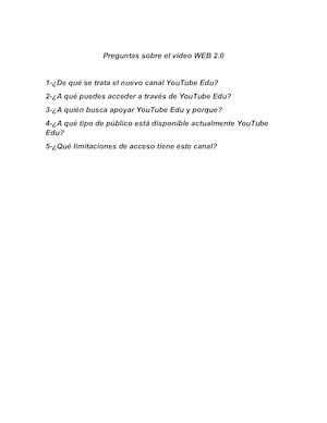 Preguntas Sobre El Video You Tube Edu Janeth Moreno