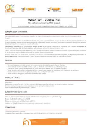 Offre de formation "Formateur Consultant"