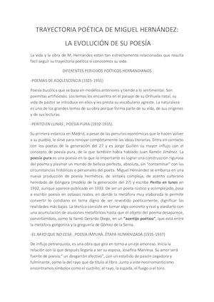 Trayectoria Poc3a9tica De Miguel Hernc3a1ndez