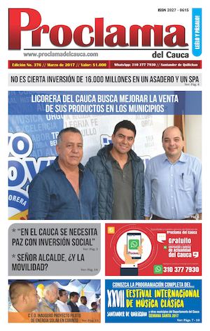 Edición No. 376 - Proclama del Cauca - Marzo de 2017