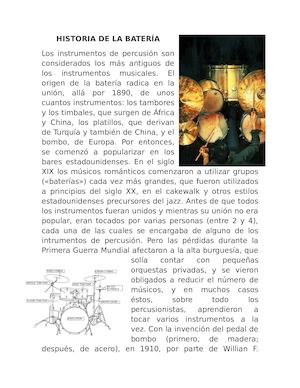 Historia De La Batería