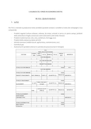 Bilancio In Economia Diretta