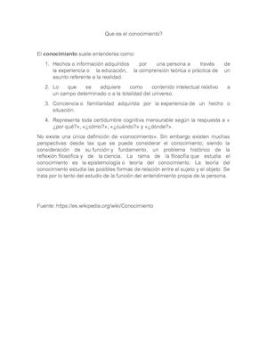 Que es el conocimiento ?