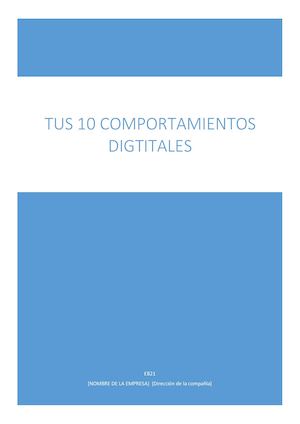 Tus 10 Comportamientos Digitales