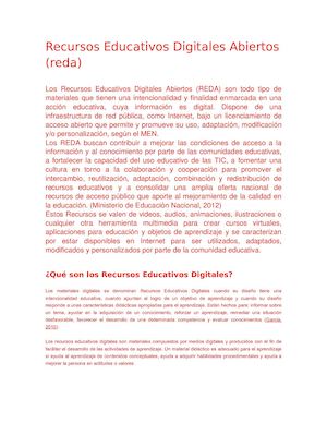 Recursos Educativos Digitales (Reda)
