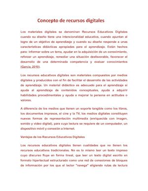 Concepto De Recursos Digitales