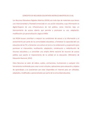 Concepto De Recursos Educativos Digitales Abiertos