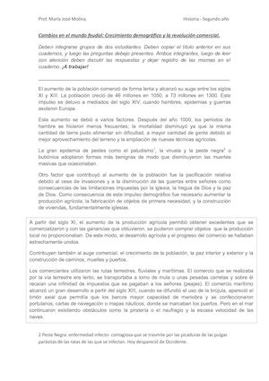 Cambios En El Mundo Feudal Ficha De Trabajo