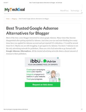 Best Trusted Google Adsense Alternatives For Blogger My Tech Goal