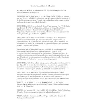 Reglamento Orgnico De Las Instituciones Educativa 2