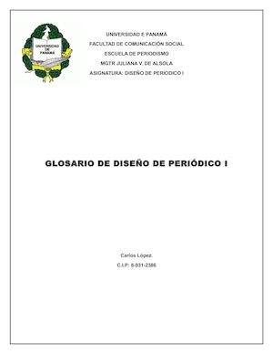 Glosario De Diseño De Periodico I