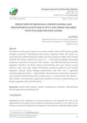 Calaméo - PREDICTION OF EMOTIONAL UNDERSTANDING AND EMOTION REGULATION ...