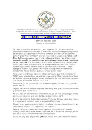 El Dios De Einstein Y De Spinoza