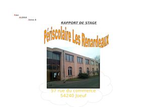 Rapport De Stage Alexia 3a Gr 2